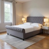 Pat Silver 160x200 cm Tapitat Catifea Taupe Somiera Inclusa