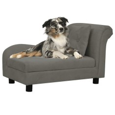 Gossi canapea pentru caini cu perna, gri inchis, 83x44x44 cm, plus