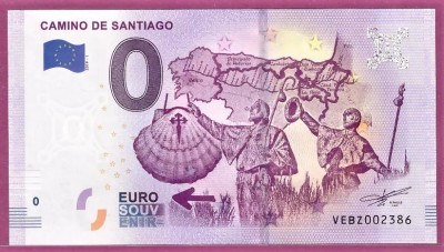 !!! 0 EURO SOUVENIR - SPANIA , CAMINO DE SANTIAGO , PELERINI - 2019.1 - UNC // NU TRIMIT PRIN CURIER foto