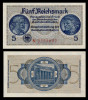 GERMANIA █ bancnota █ 5 Reichsmark █ 1940-1945 █ P-R138a Ro553 █ UNC necirculata