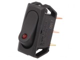 Comutator Rocker SPST ON-OFF 25A 12V LED Negru