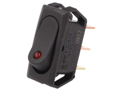 Comutator Rocker SPST ON-OFF 25A 12V LED Negru foto