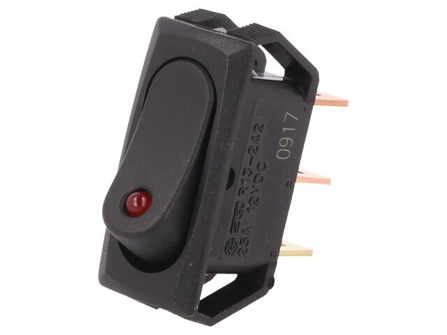 Comutator Rocker SPST ON-OFF 25A 12V LED Negru