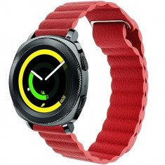 Curea piele Smartwatch Samsung Gear S2, iUni 20 mm Red Leather Loop foto