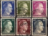 Deutsches Reich-1941-Lot 6 Mărci Uzuale Hitler (25, 30, 40, 50, 60, 80 Pfennig) Ștampilate -Bn1