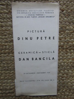 CATALOG EXPOZITIE DINU PETRE /DAN BANCILA foto