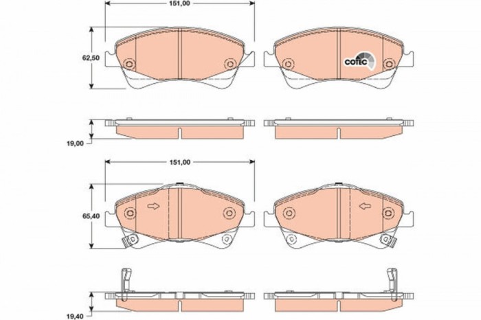 TRW GDB3479 COTEC set placute frana,frana disc