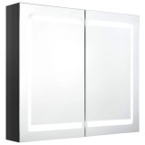 Cumpara ieftin Dulap cu oglinda pentru baie Negru stralucitor 80 x 12 x 68 cm