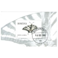Romania 2011 - fluturi, colita stampilata