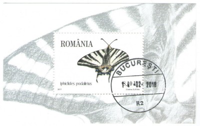 Romania 2011 - fluturi, colita stampilata foto