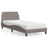 Cumpara ieftin Pat cu saltea, gri taupe, 80x200 cm, textil