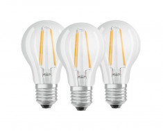 Set 3 becuri LED Osram E27 6.5W 4000K 470 lm A+ Lumina neutra foto