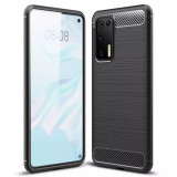 Cumpara ieftin Husa Huawei P40 Pro Carbon Negru Techsuit