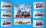 TIMBRE ROMANIA LP 1592+1593/2002- Lcomotive rom&acirc;nești cu abur-Serie +colită MNH, Nestampilat