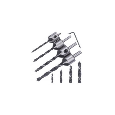 Set 4 burghie pentru lemn, 45 grade 3-93 mm, Powermat foto