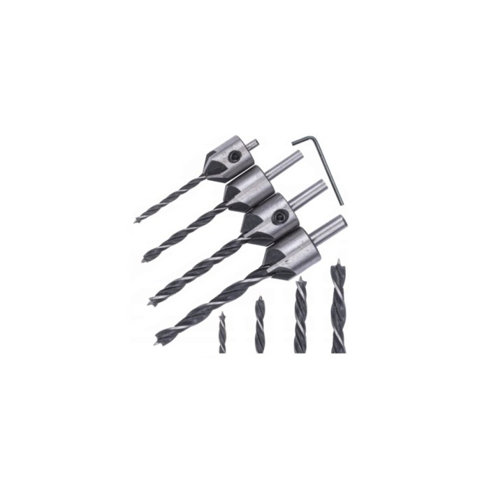 Set 4 burghie pentru lemn, 45 grade 3-93 mm, Powermat