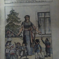 Ziarul Veselia : ROMÂNIA ARE TOATE DARURILE - gravură, 1914
