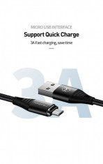 Cablu de date Mcdodo CA-6520 Storm Series Magnetic MicroUSB Quick Charger Black 4.0 1.2m foto