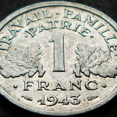 Moneda istorica 1 FRANC - FRANTA, anul 1943 * cod 5068 A