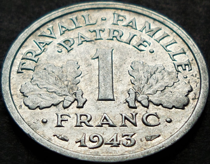 Moneda istorica 1 FRANC - FRANTA, anul 1943 * cod 5068 A