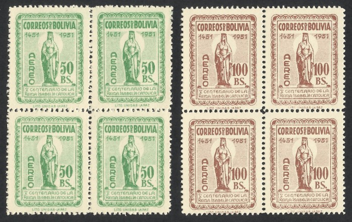 BOLIVIA 1952--POSTA AEREO--1952--MNH