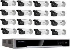 Kit 16 camere supraveghere IP cu POE exterior Hikvision 4MP 50m IR+NVR 4K Hikvision POE foto