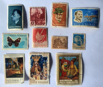 Lot 11 timbre romanesti anii 80 stampilate foto