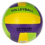 Minge de volei Nr. 5, tricoloră (verde lime, galben, mov), CMCLASS