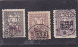 1917 ocupatia germana in Romania 3 timbre de ajutor supratipar MViR,stampilate