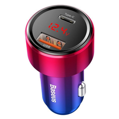 Incarcator Auto Baseus Magic Usb + Usb-c Qc 4.0 Pd 45w Amio BAS29320 foto