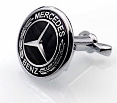 Emblema / Logo / Sigla MERCEDES BENZ - Pentru Capota - 45mm - Negru foto