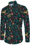 Tricou de Crăciun ALISISTER, pentru bărbați, cu imprimeu 3D amuzant, m&acirc;neci lungi, haine de petrecere cu tematică de Crăciun, M-XXL