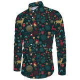 Tricou de Crăciun ALISISTER, pentru bărbați, cu imprimeu 3D amuzant, m&acirc;neci lungi, haine de petrecere cu tematică de Crăciun, M-XXL