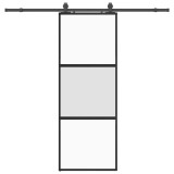 Cumpara ieftin Usa glisanta cu set feronerie neagra 76x205cm sticla securizata