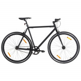 VidaXL Bicicletă cu angrenaj fix, negru, 700c, 59 cm