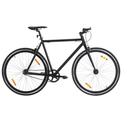 vidaXL Bicicletă cu angrenaj fix, negru, 700c, 59 cm foto