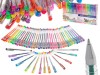 Set 50 piese, Pixuri cu gel multicolor cu sclipici (glitter), AVEX