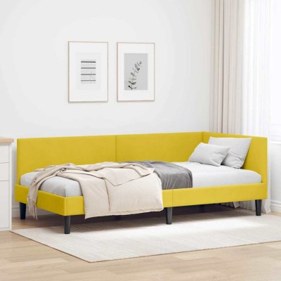 vidaXL Cadru de pat colțar Altele cu headboard Galben 80 x 200 cm 42016212 foto
