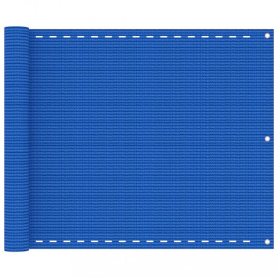 vidaXL Paravan pentru balcon, albastru, 75x600 cm, HDPE foto