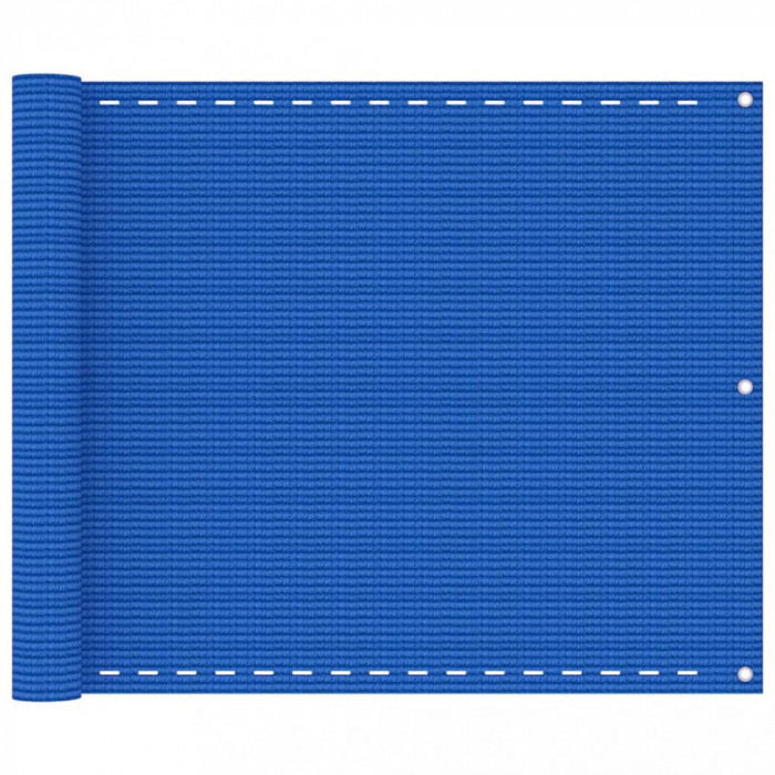 vidaXL Paravan pentru balcon, albastru, 75x600 cm, HDPE