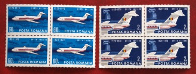 Romania 1970-lp 722 (50 de ani de aviaţie civilă), Bloc de 4-MNH-nestampilata foto