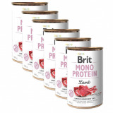 Conservă Brit Mono Protein Lamb, 6 x 400 g