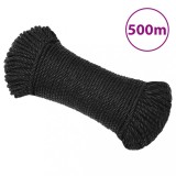 VidaXL Fr&acirc;nghie de lucru, negru, 6 mm, 500 m, polipropilenă