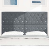 vidaXL Tăblie LED cu lumini cu bandă LED Gri &icirc;nchis 80 cm Catifea
