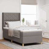 Cumpara ieftin Pat cu saltea cu arcuri Gri taupe 90 x 200 cm țesătură