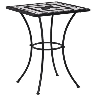 vidaXL Masă de bistro mozaic, negru și alb, 60 cm, ceramică 46707 foto