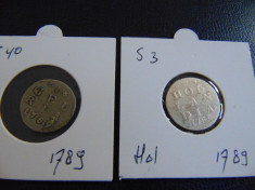 2 monede 2 stuivers 1789 foto