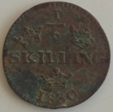 Moneda Suedia - 1/6 Skilling 1830