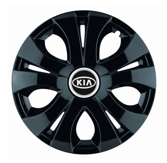 Set 4 Capace Roti Top Negru R15, Compatibil Cu Kia