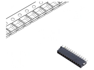 Conector PCB-PCB tată 12 pini 2,54mm SMT 18A foto